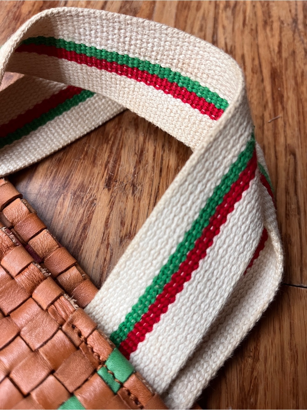 Clare V Woven Bateau Tote Natural with Pink, Blue, Green Accents - Picture 12 of 16